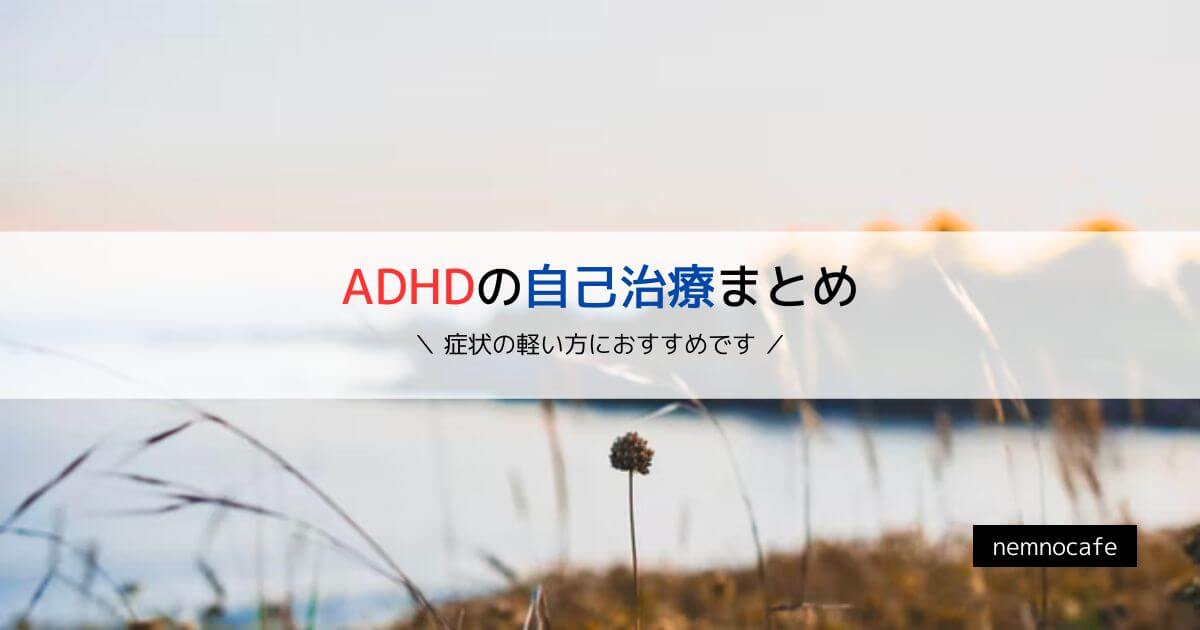 ADHDの自己治療まとめ【症状の軽い方におすすめです】
